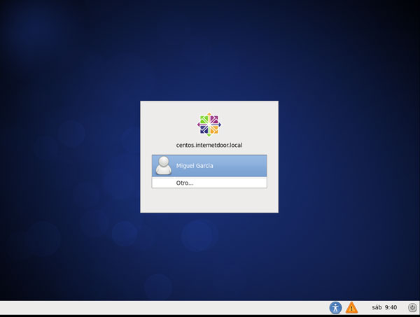 Instalacion de centos. Pantalla de bienvenida