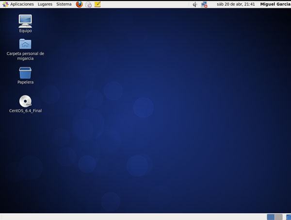 Instalacion de Centos. Escritorio