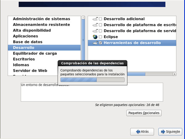 Instalacion de Centos. Avance de la instalacion