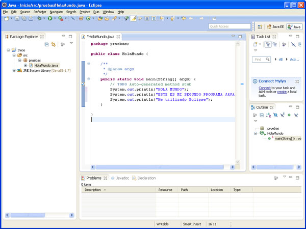 Eclipse. Primera clase completa