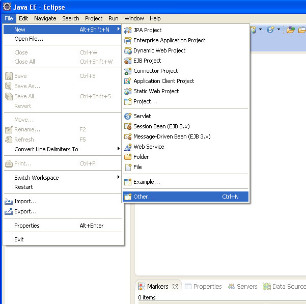 Crear nuevo proyecto en eclipse, tipo Otros