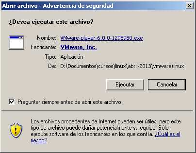 Inicio instalacion VMWarew player